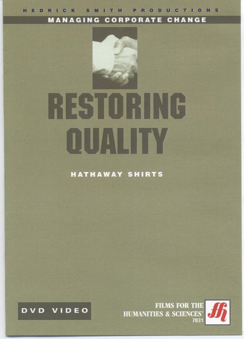 Restoring quality  管理新知-品牌經營 Hathaway Shirts